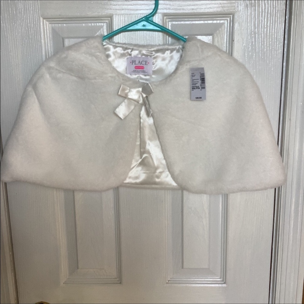 White Faux Fur Cape